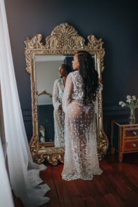 Bridal boudoir photography session at Black Lace Boudoir's luxury Virginia boudoir studio.