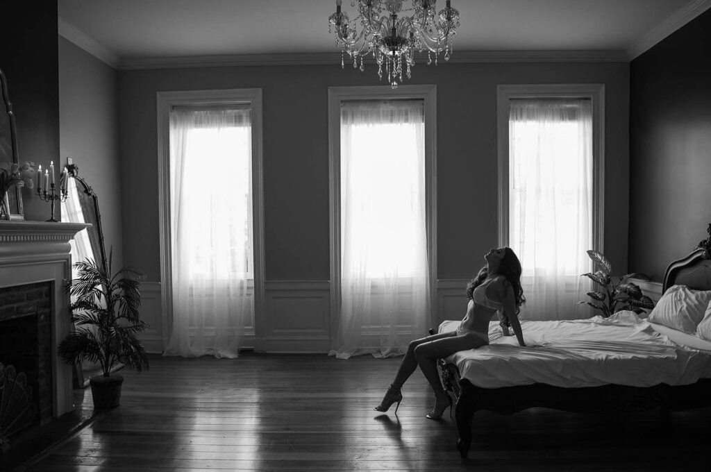 Bridal boudoir in a French Inspired Studio. What are the best bridal boudoir gifts to give on wedding day - Washington D.C Photography 